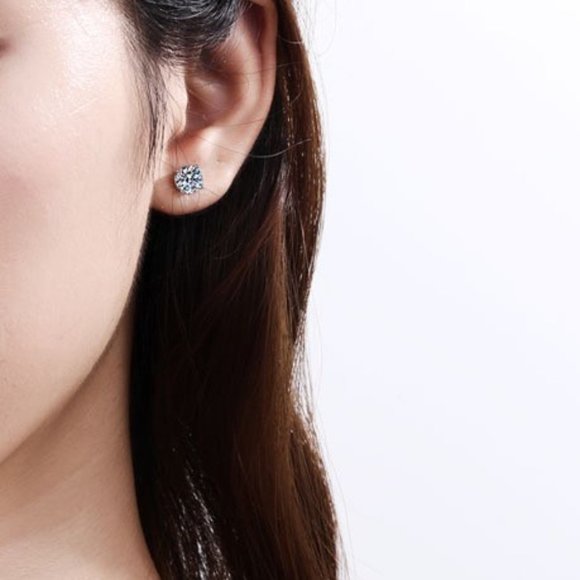 7MM S925 Sterling Silver CZ Stud Earrings for Women/Girl, US19251017 - Picture 7 of 14